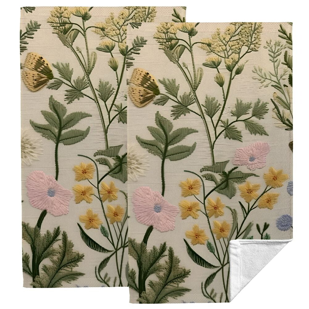 

Набор полотенец для рук Nawy Spring Sage Green Wild Flower Plant 27,5*16 дюймов 2 шт, зеленый