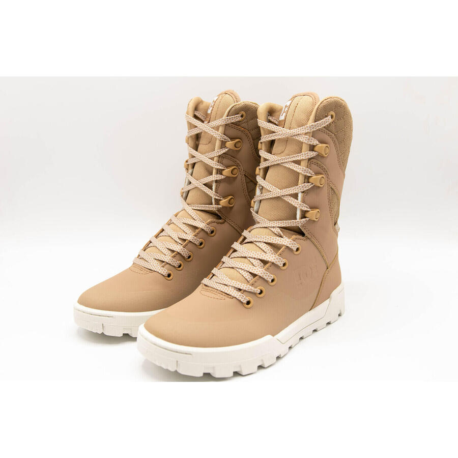 Ботинки DC Shoes Nadene High Leg Leather Lace-up, бежевые, женские — фото 3