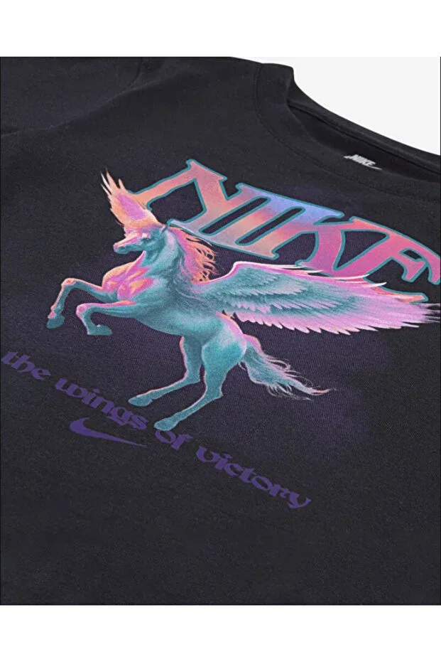 Детская футболка для девочек с принтом Pegasus ss tee girls Nike, 023 — фото 2
