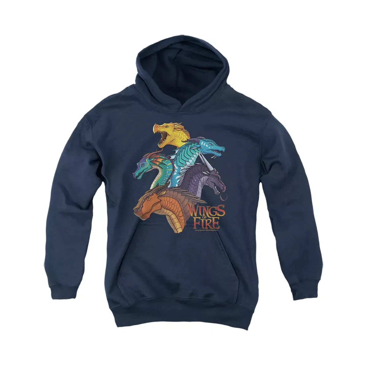 Детский худи с принтом Wings Of Fire Dragon Heads LOGOVISION, Navy
