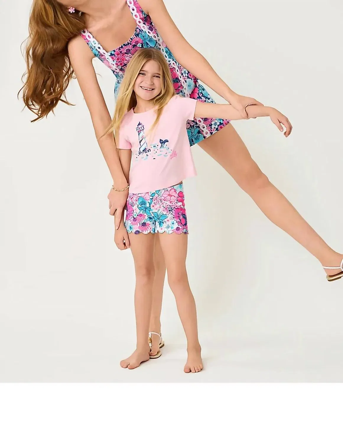 Детские шорты для девочек с фестонным краем Mini Leva Lilly Pulitzer, Resort White In All Her Glory — фото 3