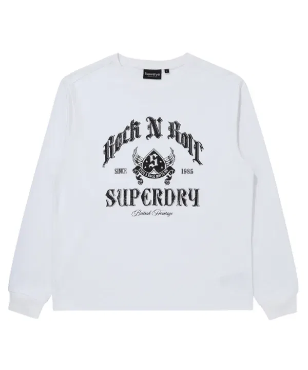 Футболка с длинным рукавом рок-н-ролл Superdry, белый
