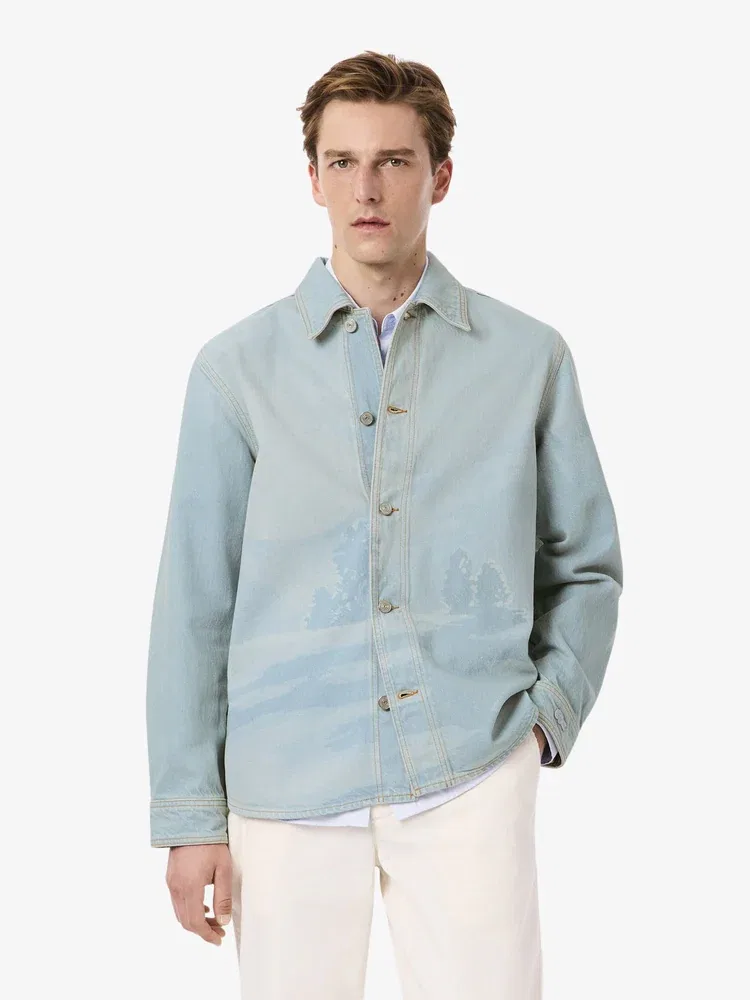 Мужская рубашка с принтом Holiday CH9211 LACOSTE, Royal Blue