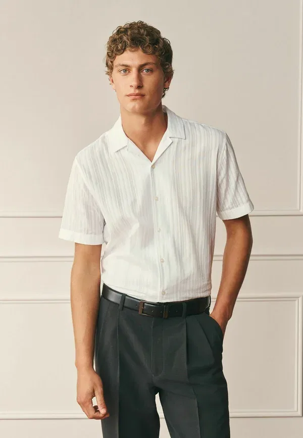 Рубашка хлопковая Shirt Next, white stripe, белый — фото 4