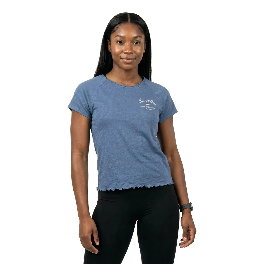 Футболка с коротким рукавом Athletic Essential Slub Graphic Superdry, синий — фото 2