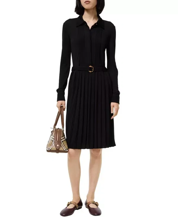 Женское платье с поясом Burberry, черный