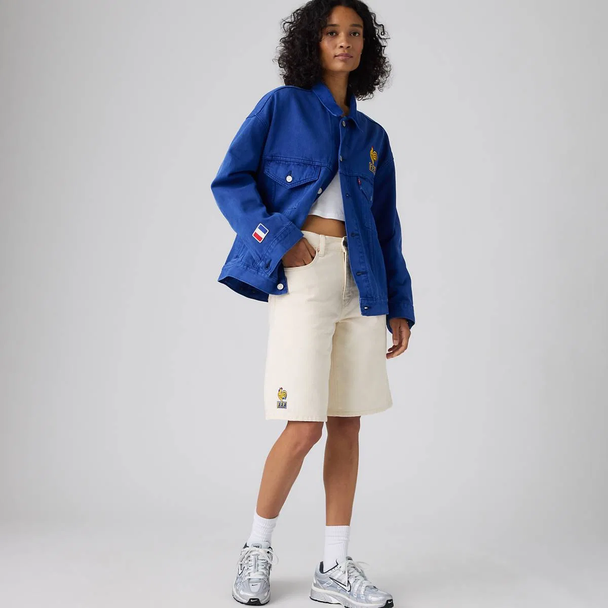 Широкие шорты Levi'S France Football 478, France - White — фото 3