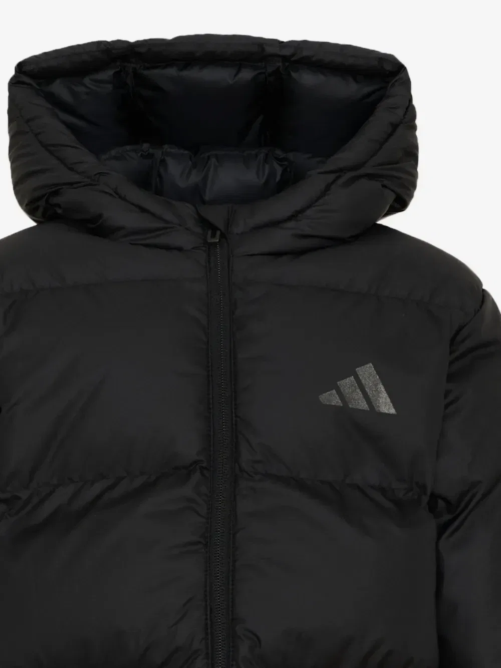 Утепленная куртка с капюшоном и тремя полосками adidas Kids, черный — фото 3