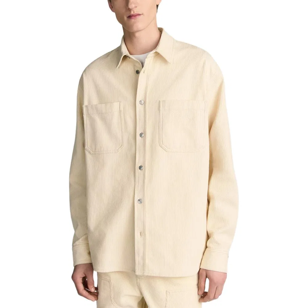 Мужская рубашка с принтом ling Button-Up Overshirt DIOR, White — фото 4
