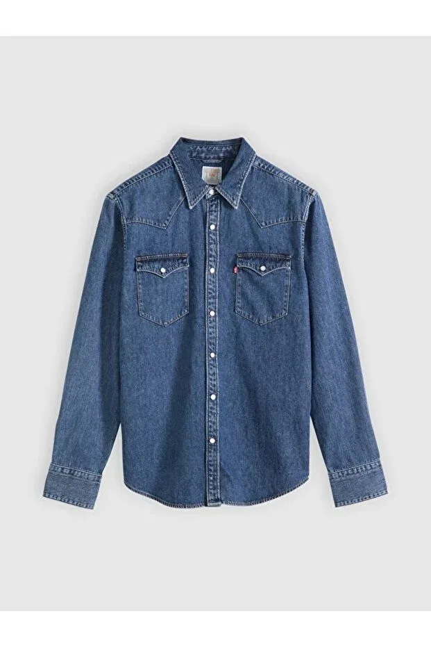 Мужская рубашка с длинным рукавом Levi'S, Med Indigo - Flat Finish — фото 2