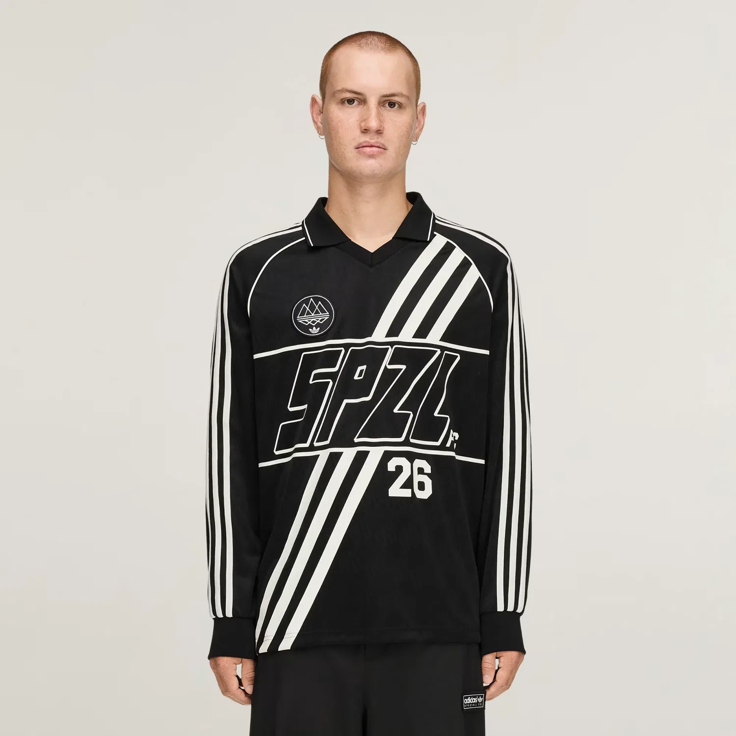 Мужская футболка с длинным рукавом из жаккардовой ткани SPZL F.C. Long Sleeve Jersey Adidas Originals, черный