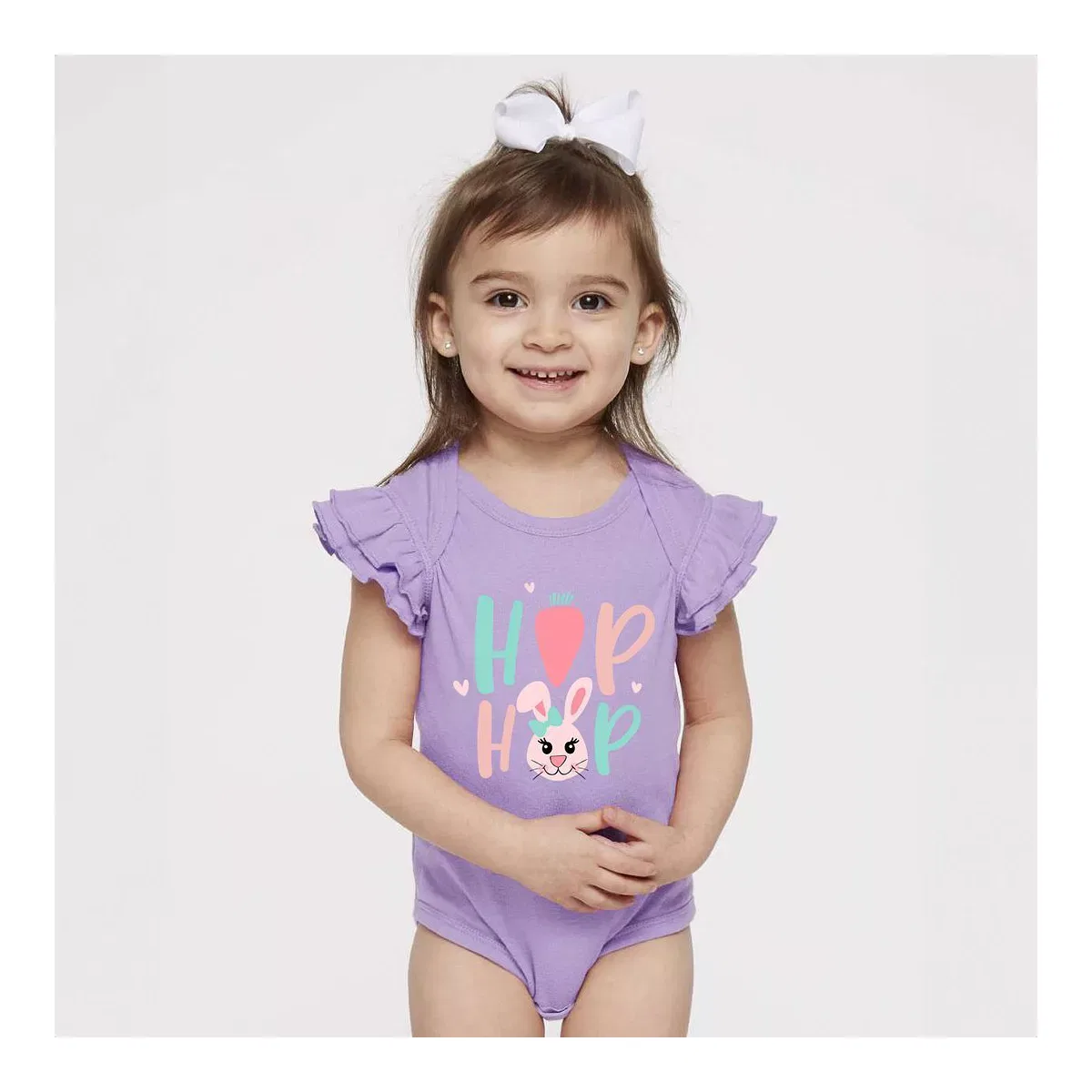 Детское боди для мальчиков с принтом Hip Hop Bunny The Juniper Shop, Lavender — фото 2
