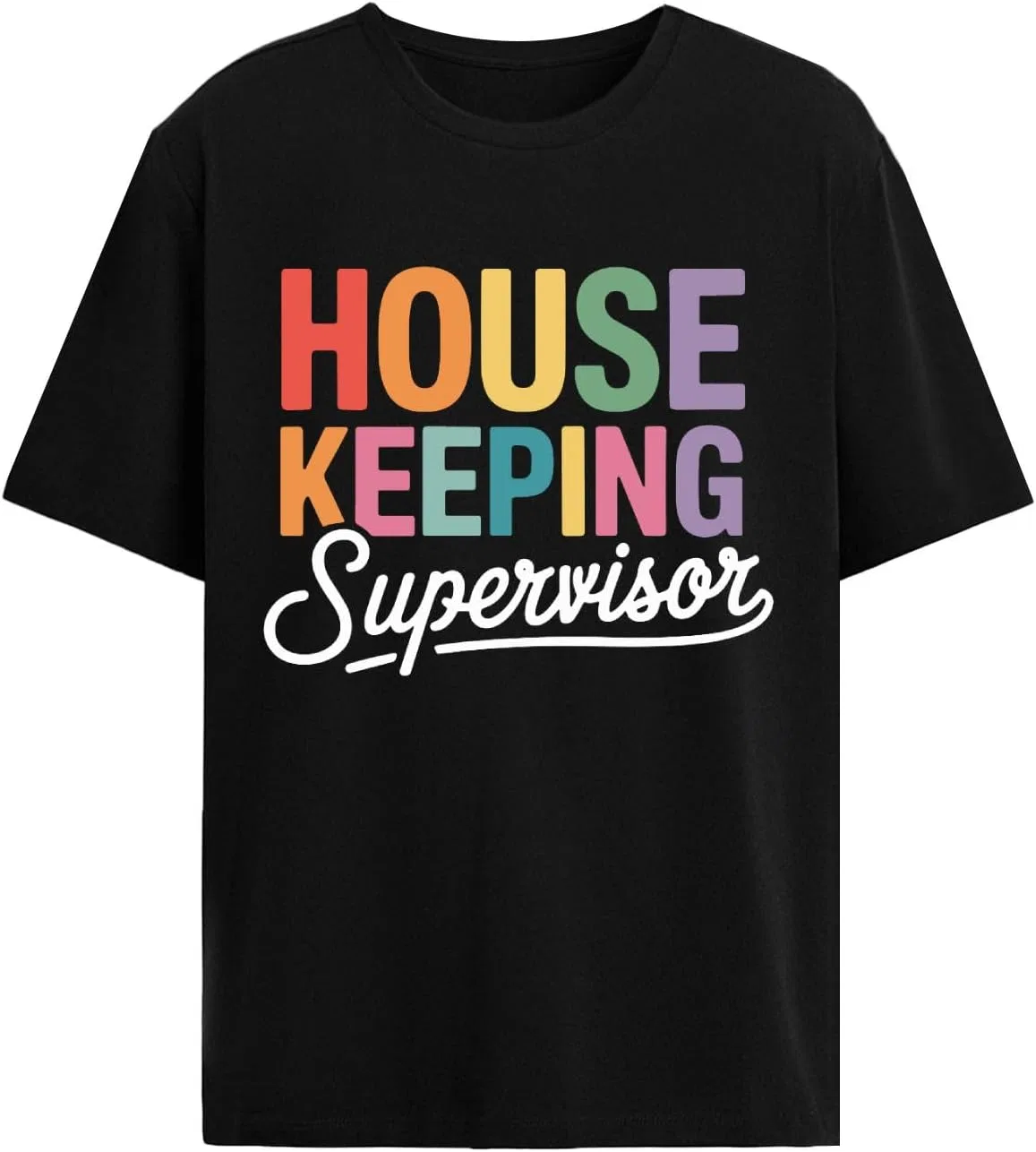 Футболка с графическим принтом Housekeeping Supervisor, Black
