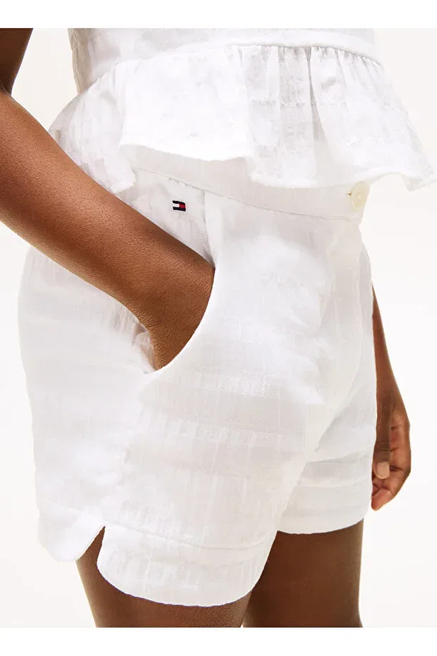 Детские шорты для девочек хлопковые Tommy Hilfiger, White — фото 4