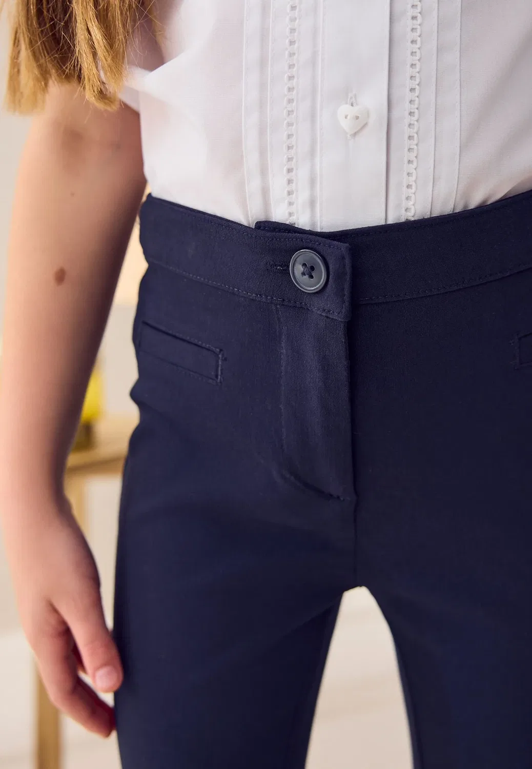 Узкие брюки-чинос Next, Navy Blue — фото 4