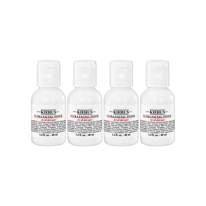 Женский набор средств для ухода с тонером Kiehl's, 40 мл x 4, Blue Astringent Herbal Lotion