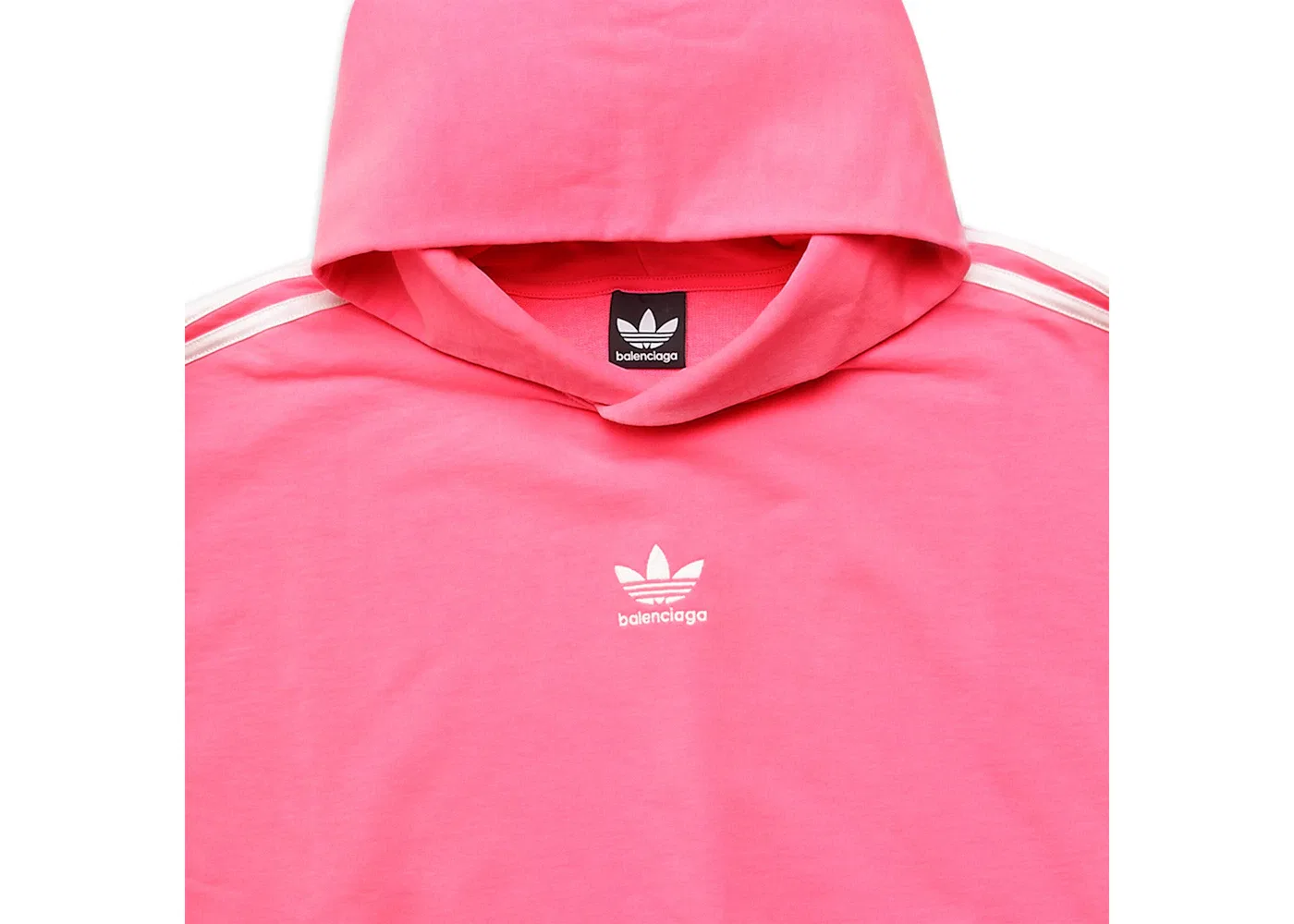 Женский худи с принтом No Rib Hoodie Medium Fit Balenciaga, Neon Pink — фото 3
