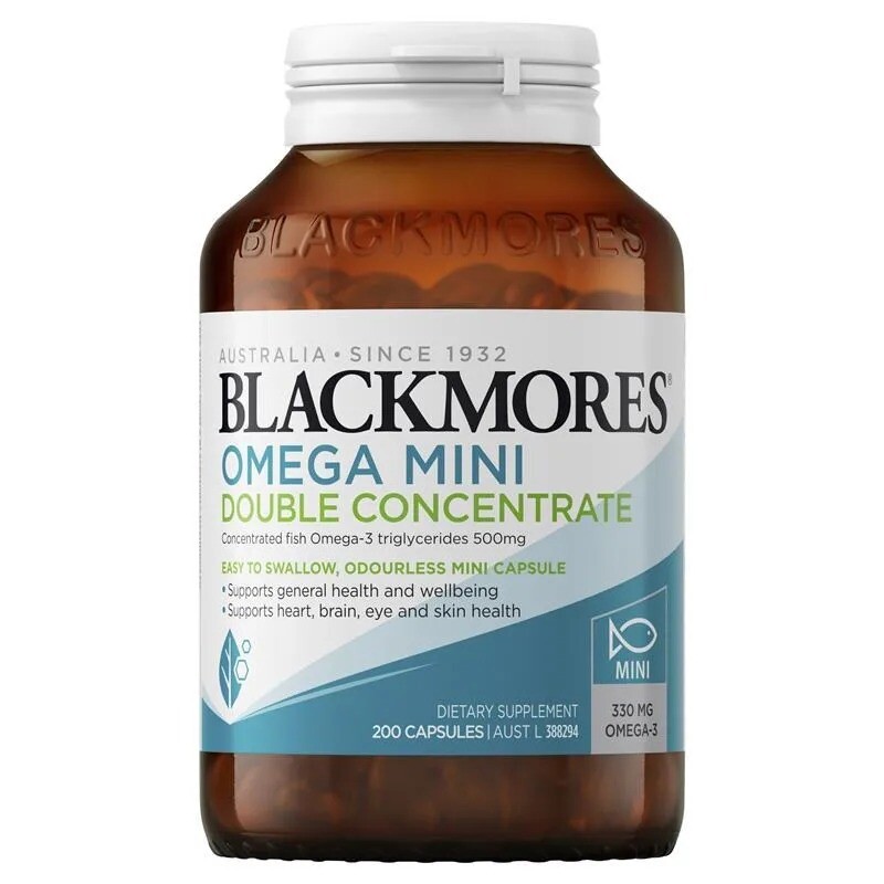 

Добавка Blackmores Fish oil is very effective Omega Mini Double Concentrate, 200 капсул