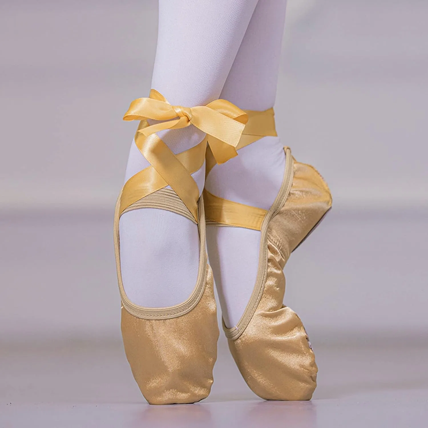Детские балетки для девочек Canvas Ballet Shoes, Khaki — фото 4