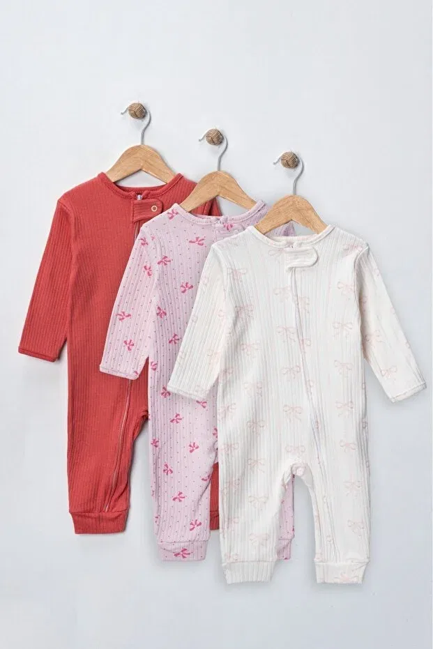 Детский комплект боди-комбинезонов для девочек с принтом Basics Enia Baby, Multicolor — фото 2