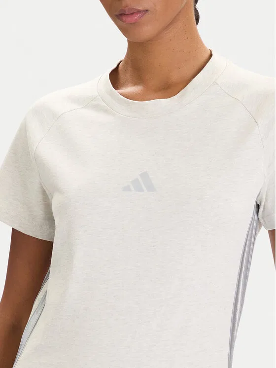 Футболка slim fit Holiday 3-Stripes Adidas, бежевый — фото 4