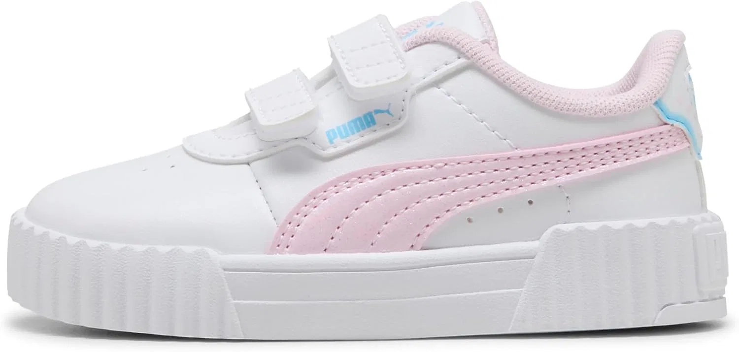Детские кроссовки для девочек Carina 3.0 PUMA, Puma White-Pearl Pink