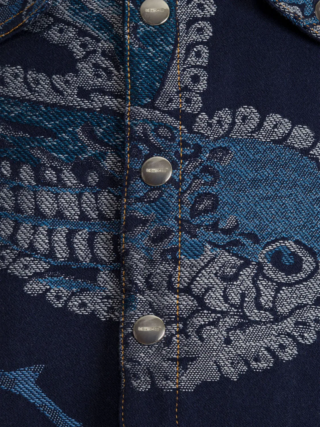 Рубашка-жакет из джинсового жаккарда ETRO HOME, синий — фото 4