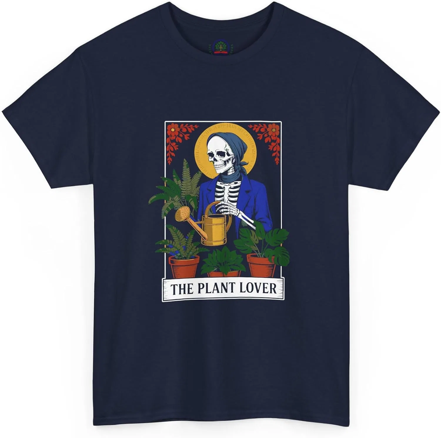 Мужская футболка с принтом Tarot Card Plant Lover Tee, тёмно-синий — фото 3