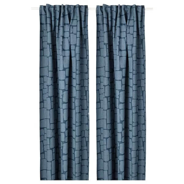 

Шторы плотные затемняющие Ikea Lonnstavmal, 145х250 см, 2 штуки, синий