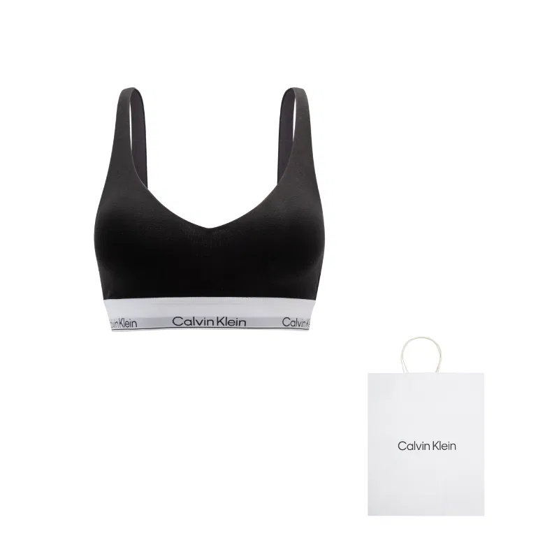 Женский бюстгальтер без косточек с принтом Modern Gravity Band Calvin Klein, Space Black