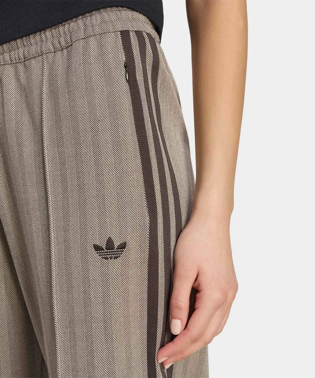 Женские спортивные брюки с принтом в полоску, мид-райз Adidas Originals, Brown — фото 4