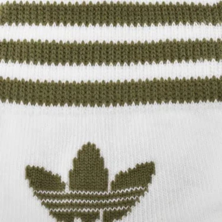 Мужские носки-невидимки с логотипом, комплект из 3 пар, Adidas Originals, White Olive Green — фото 3