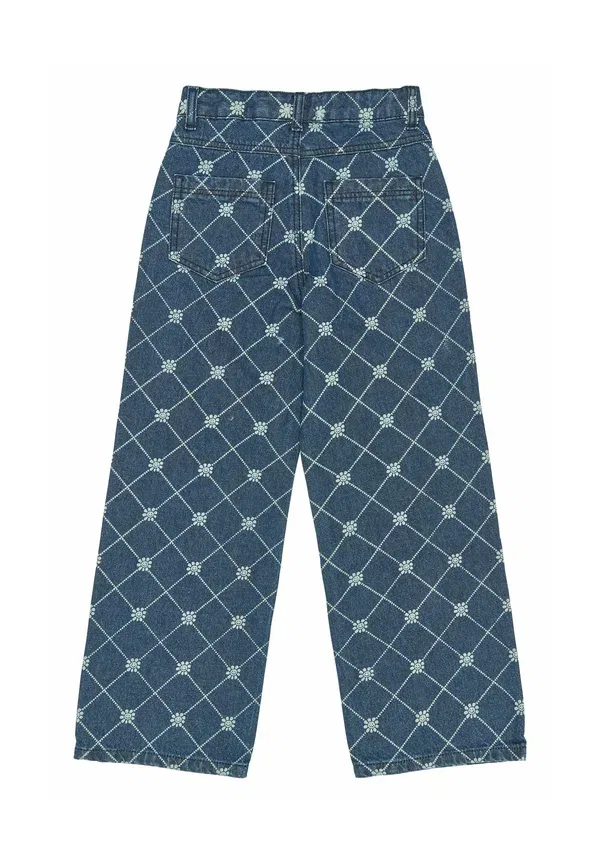 Брюки с цветочным принтом Stine wide fit The New, medium blue denim, синий — фото 4