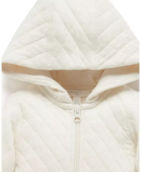 Детский стеганый комбинезон с капюшоном Essentials Quilted Coverall Purebaby, Wheat Melange — фото 4