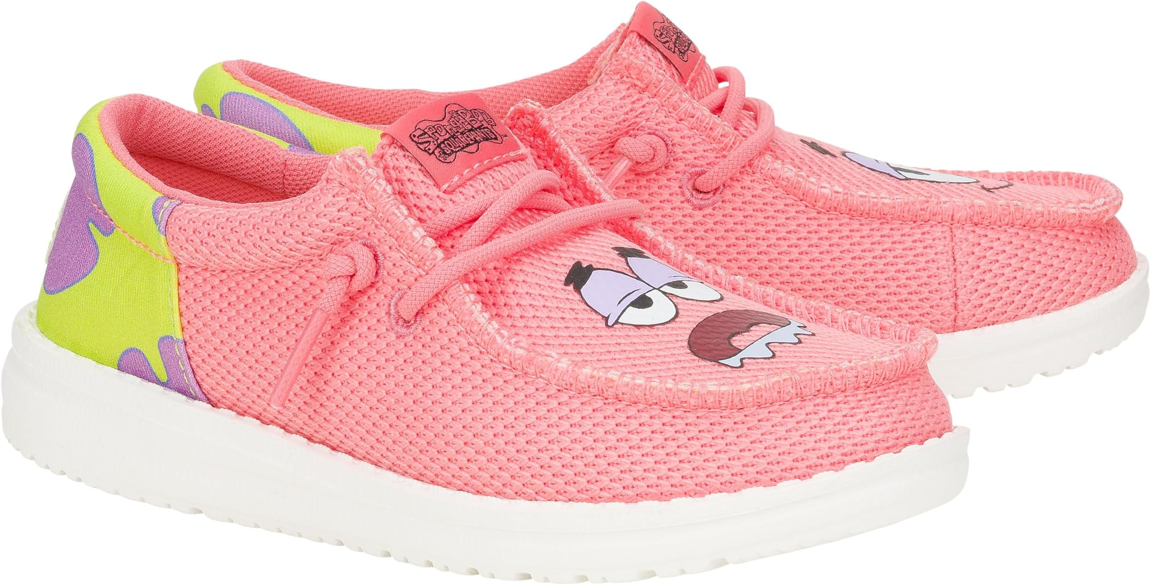 

Кроссовки Hey Dude Kids Wally Funk Spongebob, Pink/Green