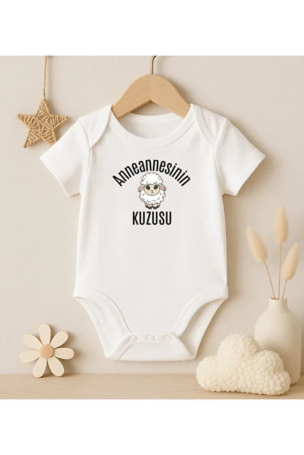 Детское боди с принтом Grandma'S Lamb Modat, White