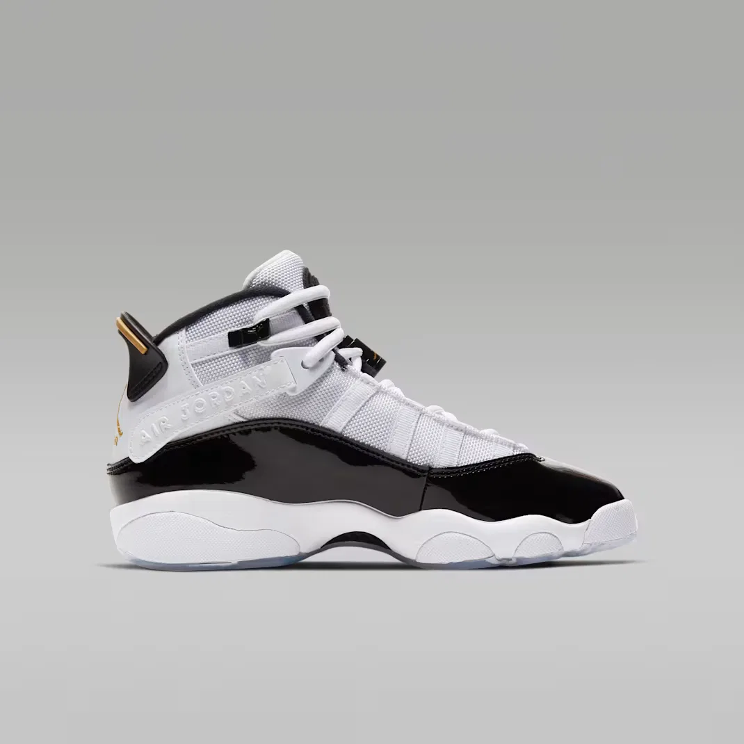 Обувь для детей постарше Jordan 6 Rings, White/Black/Ice/Metallic Gold — фото 3