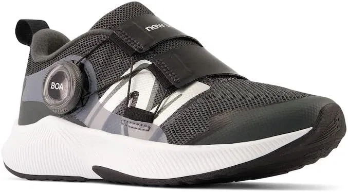 Детские кроссовки для девочек с технологией DynaSoft Reveal V4 Boa New Balance, Blacktop/Black/Silver Metallic — фото 4