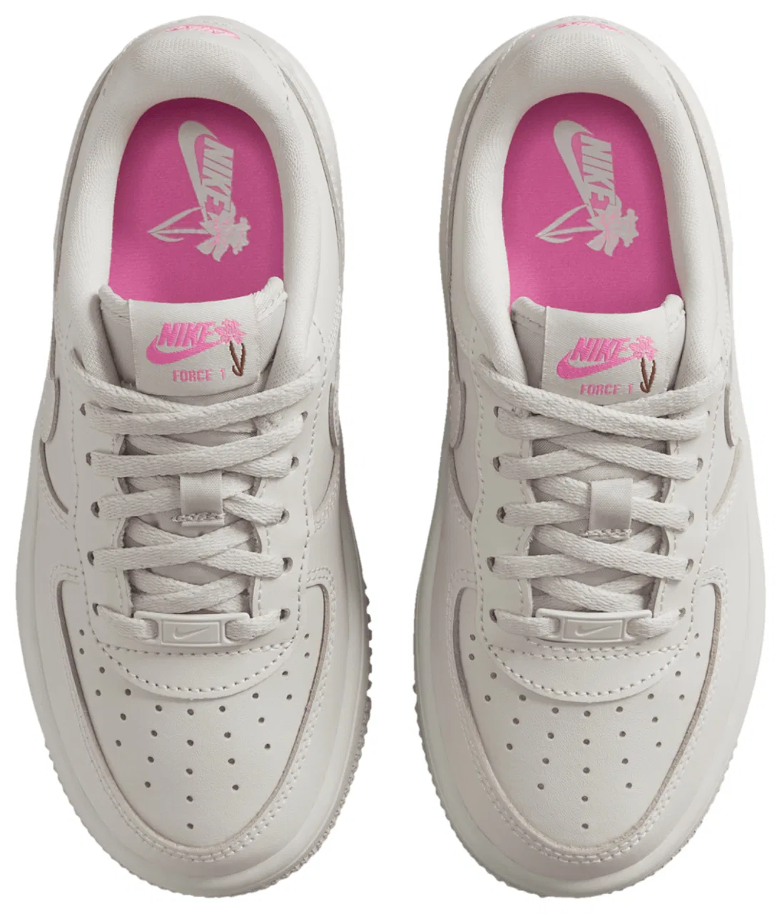 Кроссовки для мальчиков Force 1 Low Lace FL Nike, цвет Light Bone/Light Bone/Playful Pink — фото 4