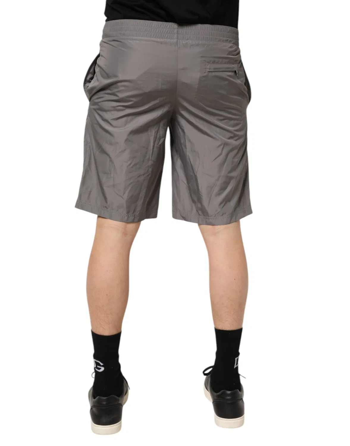 Мужские плавательные шорты с эластичным поясом Light Gray Nylon Dolce & Gabbana, Light Gray — фото 4