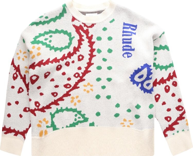 

Джемпер Rhude Bandana Knit 'Crème/Multicolor', кремовый, Бежевый, Джемпер Rhude Bandana Knit 'Crème/Multicolor', кремовый