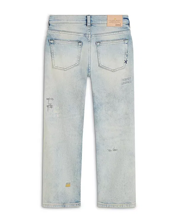 Детские джинсы для мальчиков с принтом Basquiat The Pitch Scotch & Soda, Texas Blue — фото 2