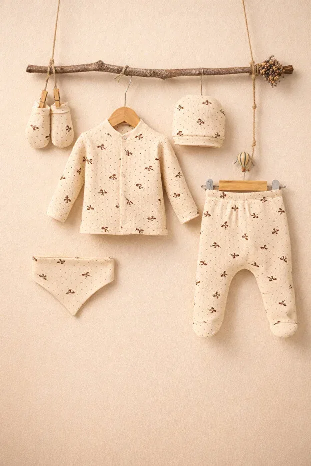 Детский комплект для новорожденных девочек хлопковый Simurg Baby, Beige — фото 2