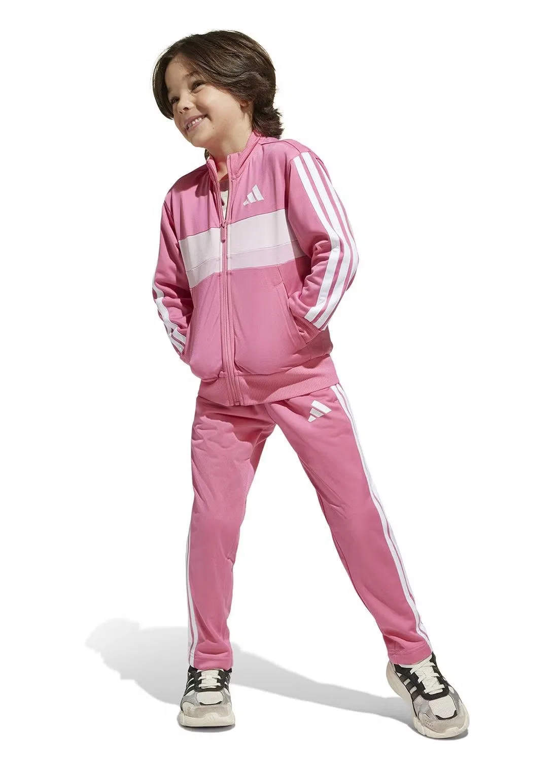 Костюм спортивный детский с 3 полосками Tiberio Adidas, розовый