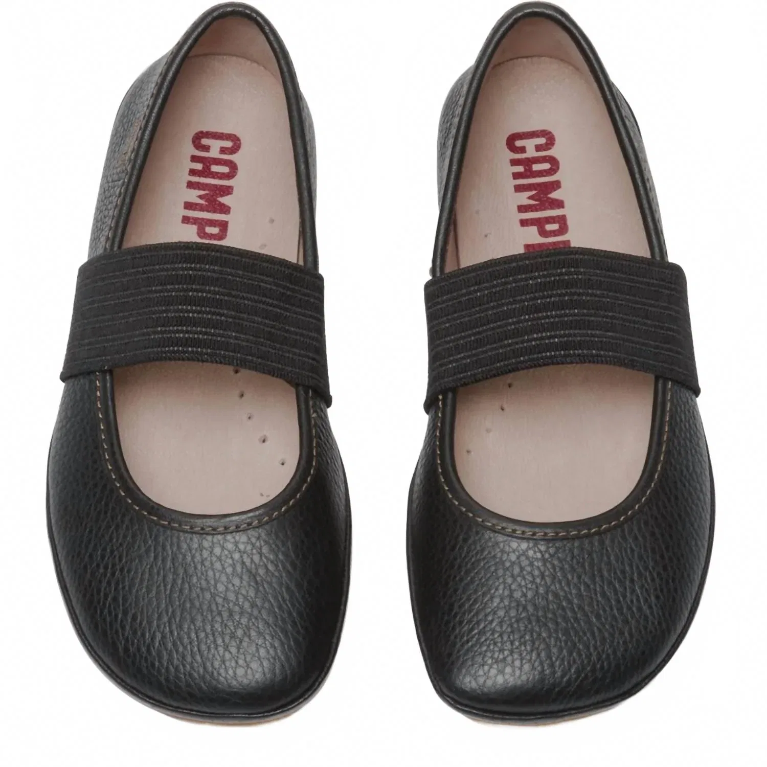 Детские балетки для девочек на плоской подошве из мягкой кожи Right Ballerina Camper, Sella Negro — фото 4