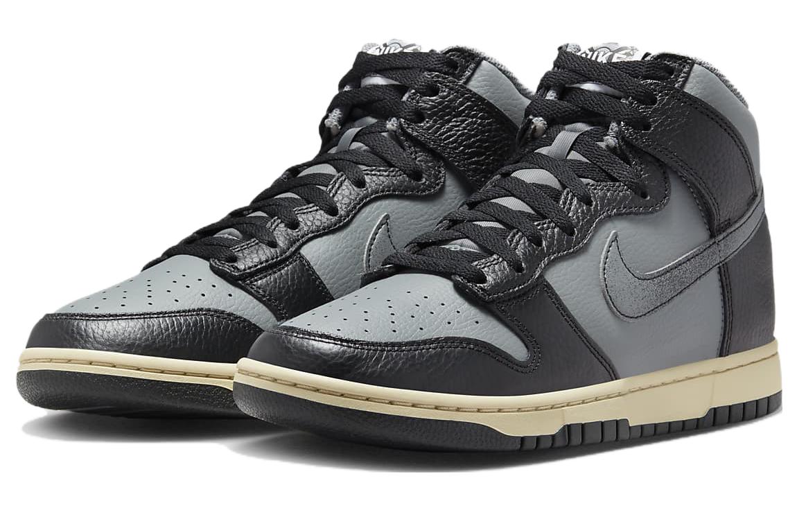 Кроссовки Nike Dunk High Retro Premium Classics, серый/черный — фото 3