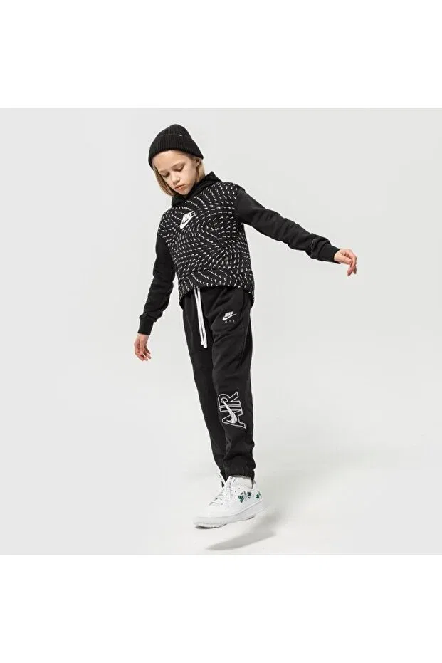 Детское худи для девочек с принтом Nike, Siyah — фото 3
