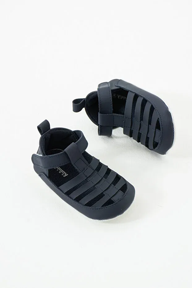 Детские сандалии-ботиночки для мальчиков с липучкой Yummy Kids, Navy Blue — фото 3