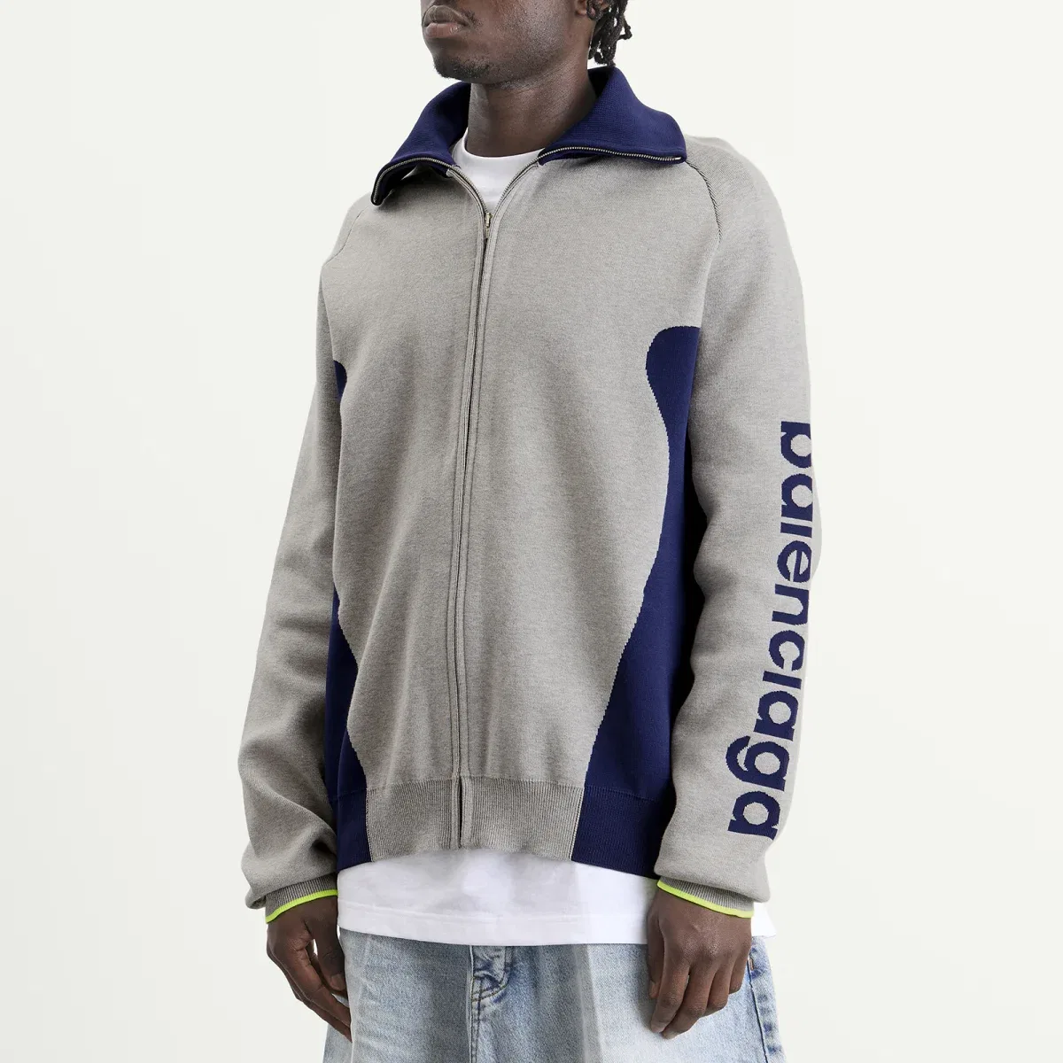 Куртка на молнии Zip-Up Sport Jacket Balenciaga, Grey Navy — фото 2
