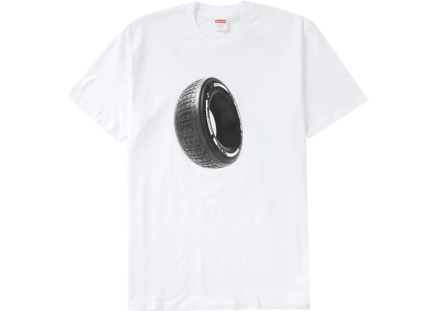 Мужская футболка с принтом Supreme Tire Tee, White